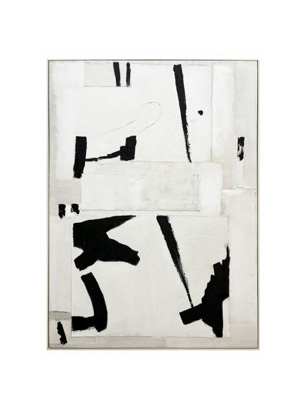 Quadro abstarto pinceladas pretas II