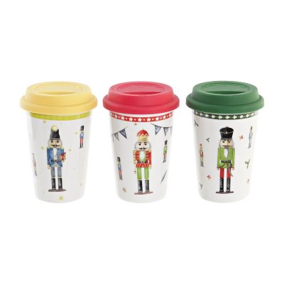 Caneca de Porcelana “Quebra-Nozes” c/ Tampa – 9,5 × 9,5 × 14 cm | 3 modelos