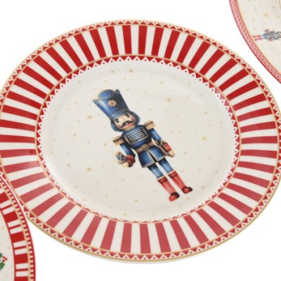 Serviço de Louça de Natal – 18 Peças em Porcelana | Tema Quebra-Nozes