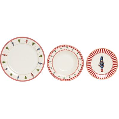 Serviço de Louça de Natal – 18 Peças em Porcelana | Tema Quebra-Nozes