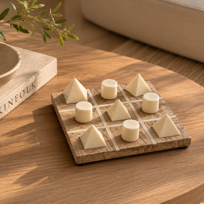 Jogo Tic Tac Toe Nomad em Madeira e Resina | Jogo Decorativo — Narrativa de Espaços