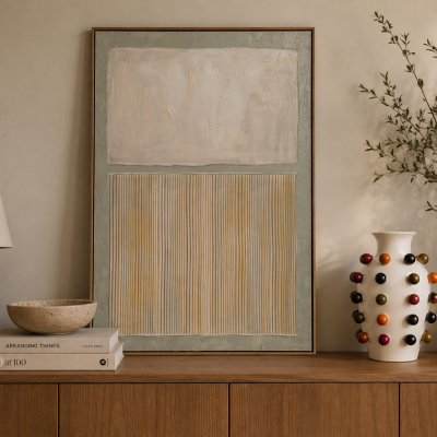 Quadro Abstrato Pintado à Mão 83x123 cm