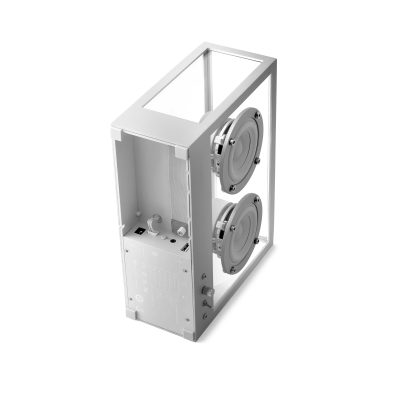 Coluna de som Transparent Small Speaker — Metal — vista lateral — Narrativa de Espaços