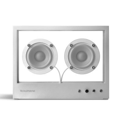 Coluna de som metal Coluna de som Transparent Small Speaker — Metal — frente — Narrativa de Espaços
