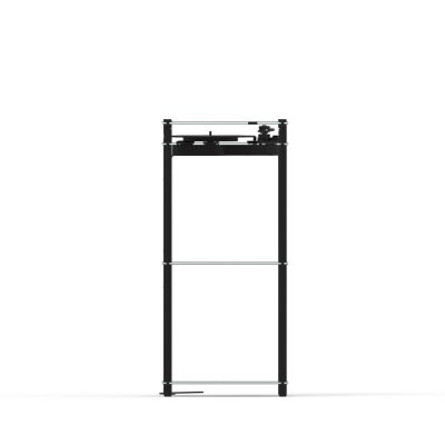 Móvel para gira-discos Suporte para gira-discos Transparent Turntable Stand — Preto — frente — Narrativa de Espaços