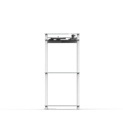 Suporte para gira-discos Suporte para gira-discos Transparent Turntable Stand — Branco — frente — Narrativa de Espaços